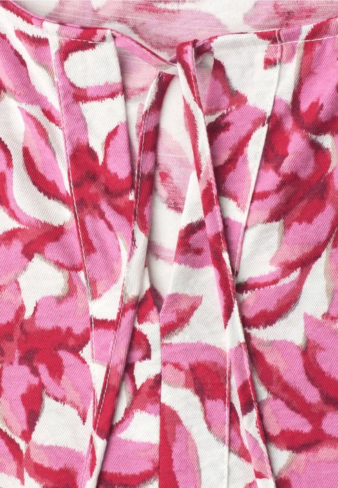 Street One Knielanges Kleid mit Split Neck und Print 144902