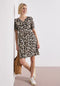 Street One Knielanges Kleid mit Split Neck und Print 144911