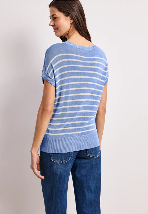 Street One sleeveless Pullover mit Boatneck und Streifen