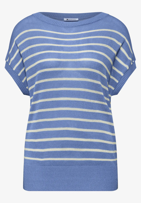 Street One sleeveless Pullover mit Boatneck und Streifen