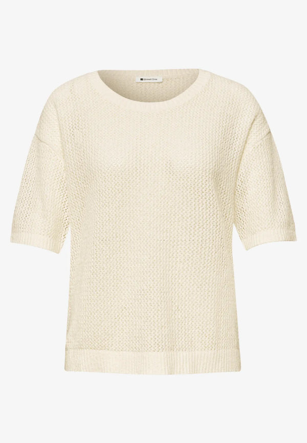 Street One Kurzarm Pullover mit Mesh-Struktur