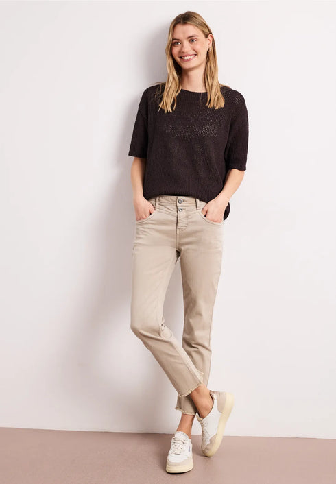 Street One Kurzarm Pullover mit Mesh-Struktur