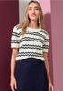 Street One - Bi-Colored Zig-Zag Sweater - 303965