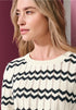 Street One - Bi-Colored Zig-Zag Sweater - 303965