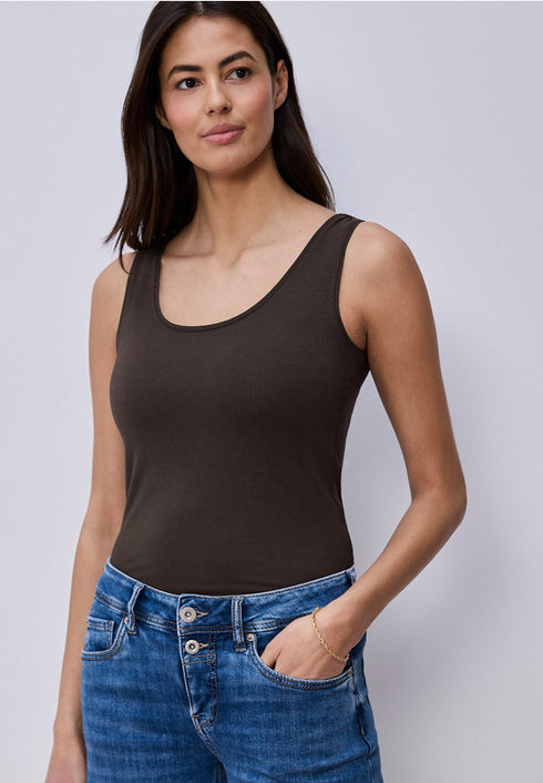 Street One Basic Top mit Rundhals in Unifarbe Style Anni