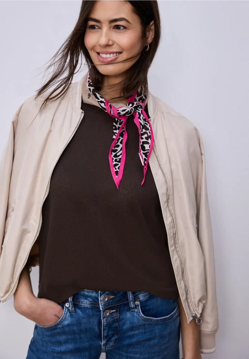 Street One T-Shirt mit Rundhals im Strick-Look