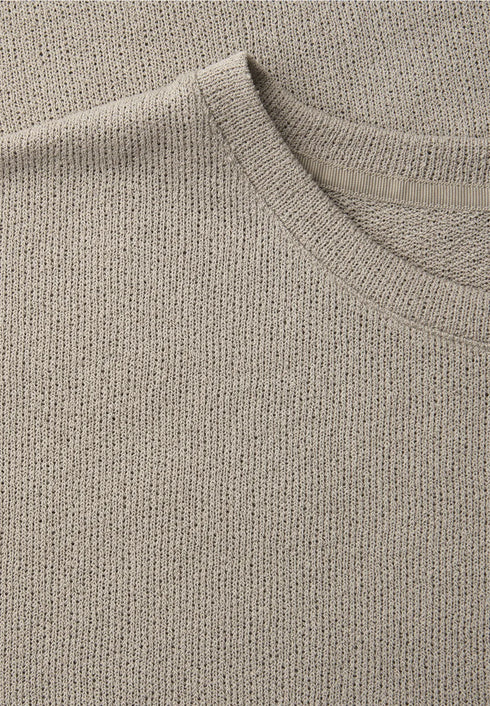 Street One T-Shirt mit Rundhals im Strick-Look
