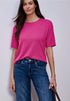 Street One T-Shirt mit Rundhals im Strick-Look