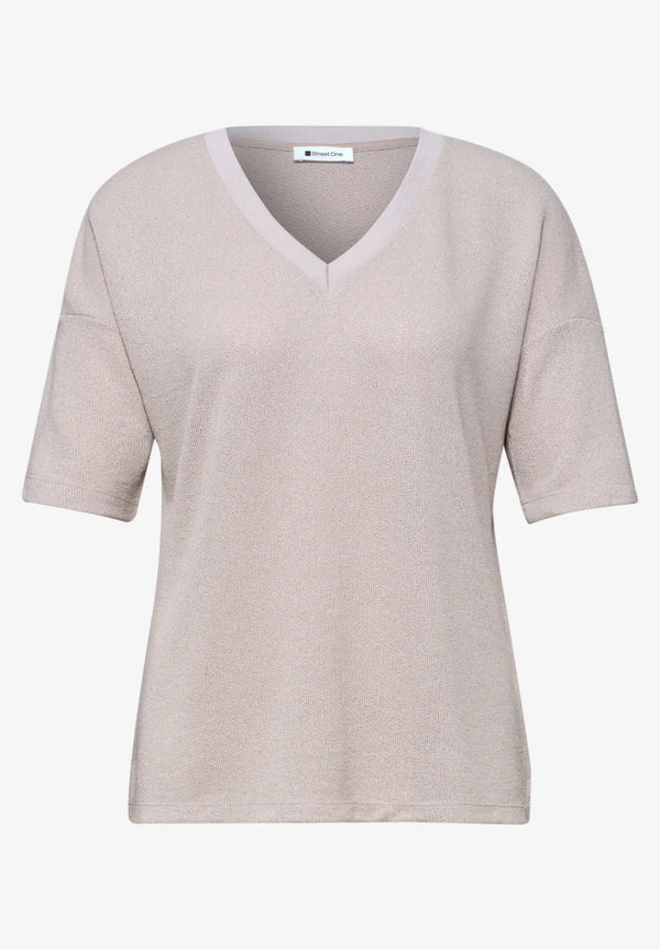 Street One T-Shirt im Strick-Look mit V-Neck