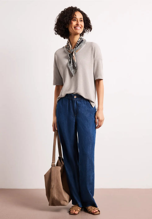 Street One T-Shirt im Strick-Look mit V-Neck