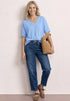 Street One T-Shirt im Strick-Look mit V-Neck