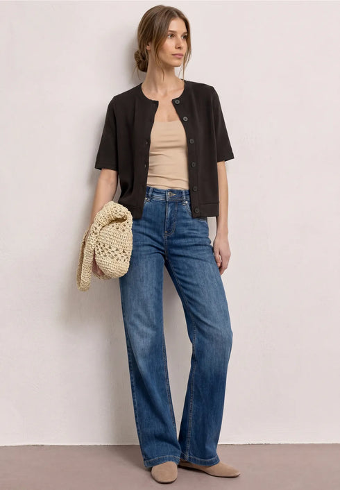Street One Kurzarm Jacke im Strick-Look