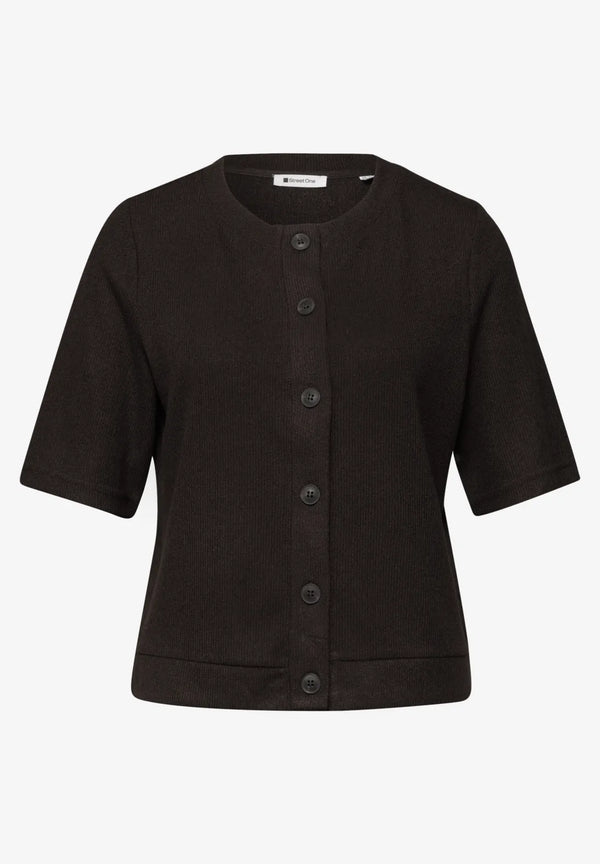 Street One Kurzarm Jacke im Strick-Look