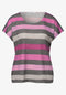 Street One T-Shirt mit gerundetem V-Neck und Streifen