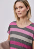 Street One T-Shirt mit gerundetem V-Neck und Streifen