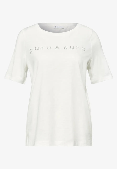 Street One T-Shirt mit Rundhals und Schmucksteinen