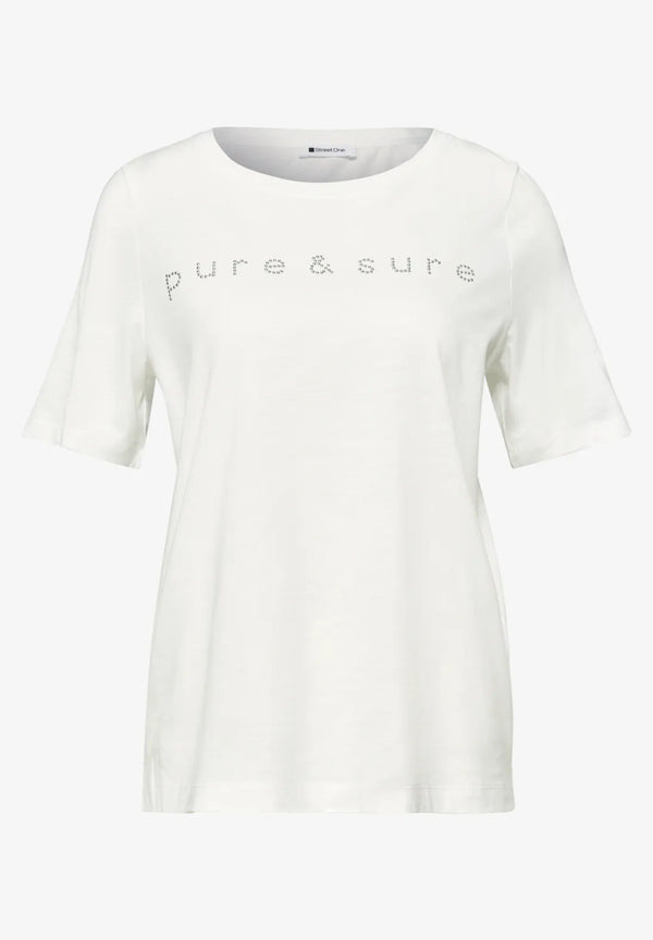 Street One T-Shirt mit Rundhals und Schmucksteinen