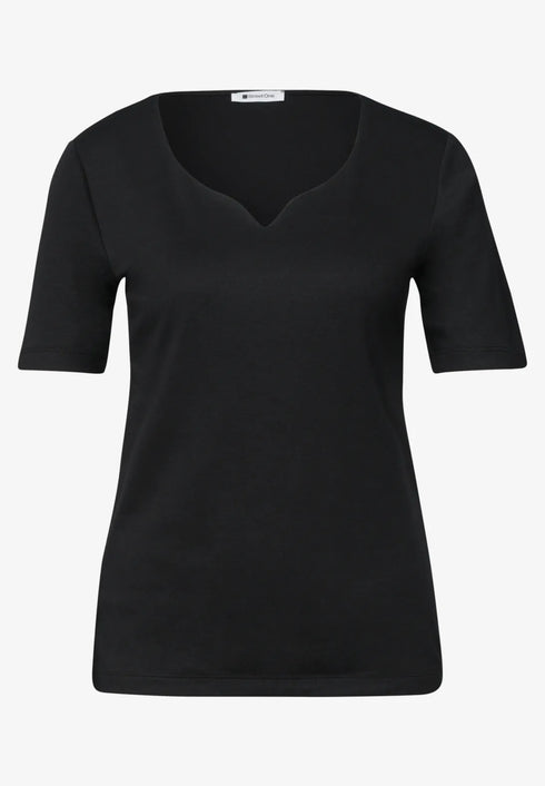 Street One Basic T-Shirt mit Herzausschnitt Style Ada 324775