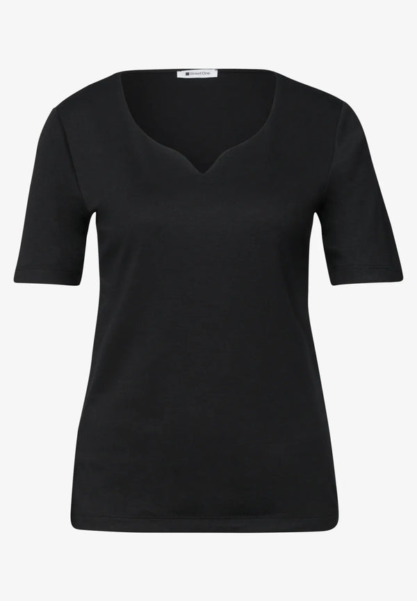 Street One Basic T-Shirt mit Herzausschnitt Style Ada 324775