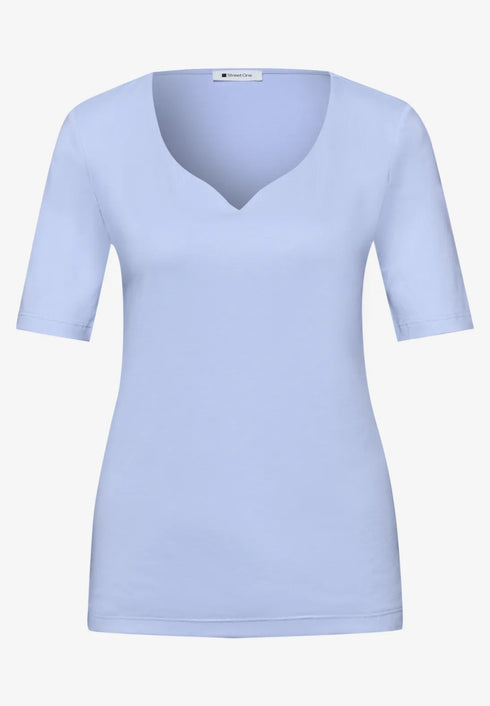 Street One Basic T-Shirt mit Herzausschnitt Style Ada 324775