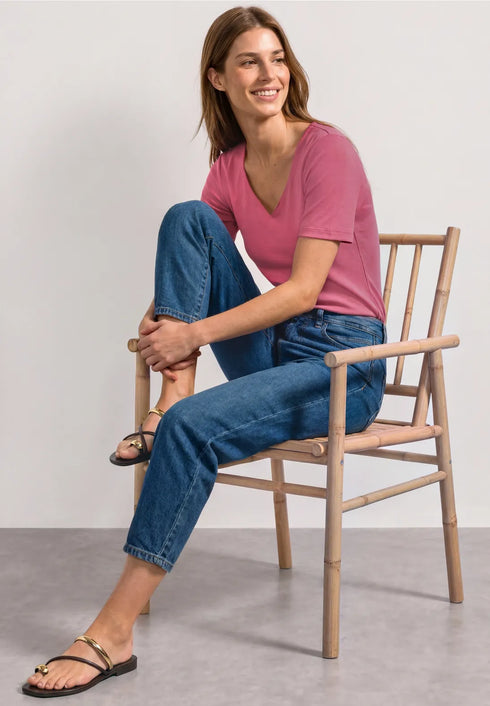 Street One Basic T-Shirt mit Herzausschnitt Style Ada 324775