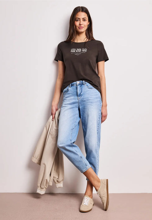 Street One Basic T-Shirt mit Rundhals und Print