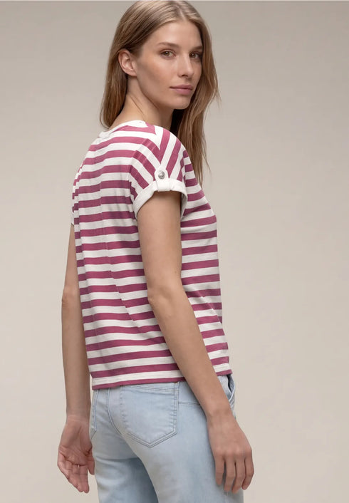 Street One Basic T-shirt with deco buttons