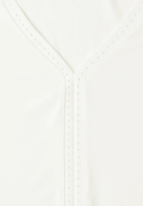 Street One Top mit V-Neck und Crochet-Tape