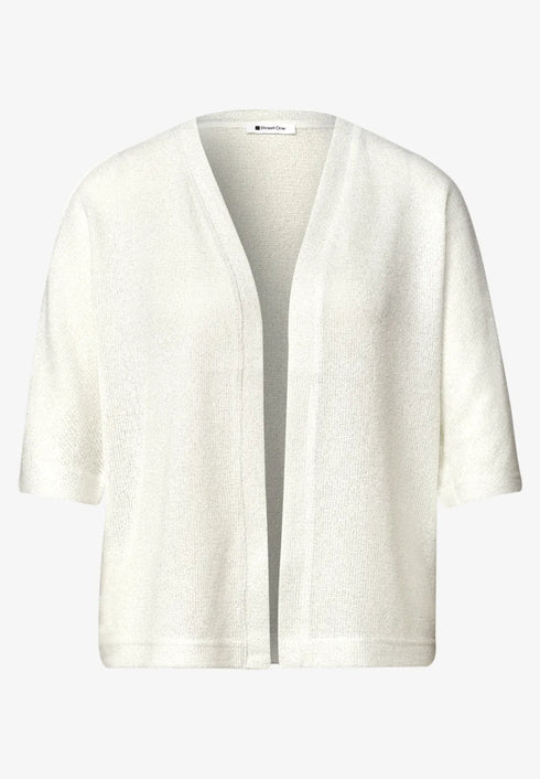 Street One Kurzarm Jacke im Strick-Look mit Glitzer 325265