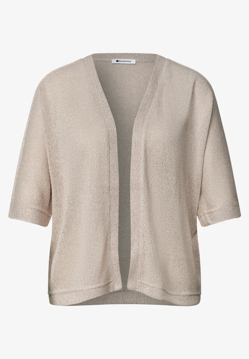 Street One Kurzarm Jacke im Strick-Look mit Glitzer 325265