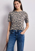Street One Shirt im Ausbrenner-Look mit Leo Print