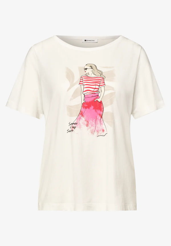 Street One T-Shirt mit Rundhals und Print 325310