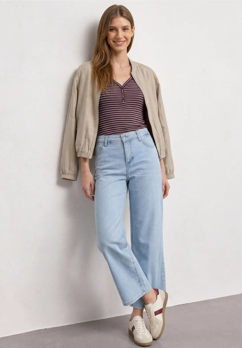 Street One Top mit V-Neck und Streifen 325398