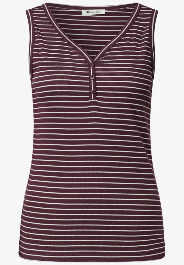 Street One Top mit V-Neck und Streifen 325398