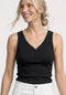Street One Top in Rippstruktur mit V-Neck 325400