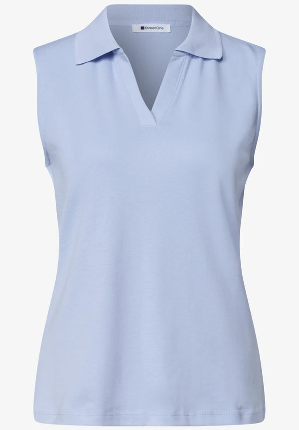 Street One Top in Rippstruktur mit Polokragen 325402