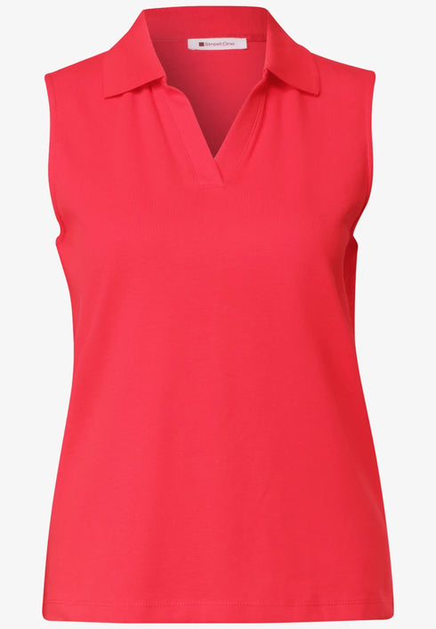 Street One Top in Rippstruktur mit Polokragen 325402