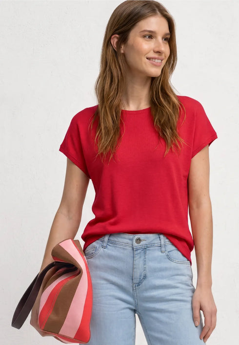 Street One Dropped Shoulder Shirt mit Rundhals 325406