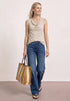 Street One Silk-Look Top mit Wasserfall-Ausschnitt