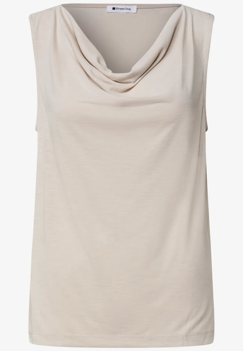 Street One Silk-Look Top mit Wasserfall-Ausschnitt