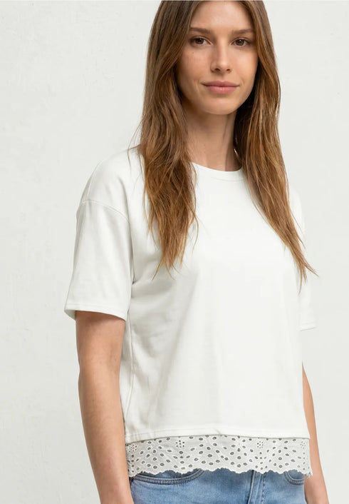 Street One T-Shirt mit Rundhals und Spitze 325428