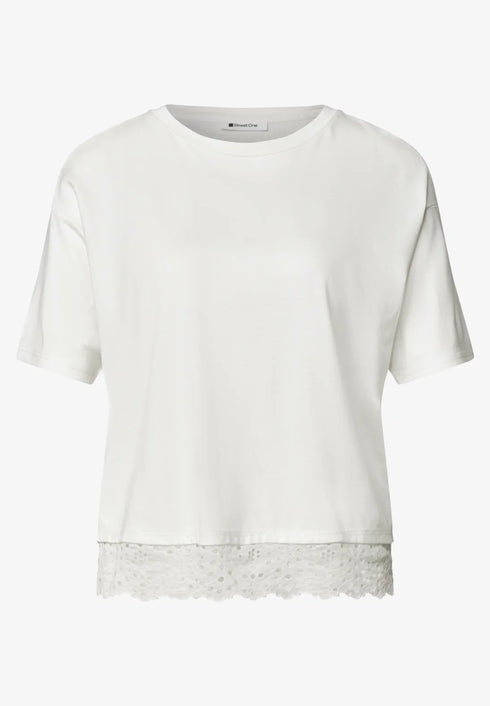 Street One T-Shirt mit Rundhals und Spitze 325428