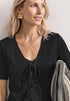 Street One short knit look jacket w.string 325455