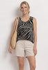 Street One Top mit V-Neck und Elastiksaum 325459
