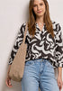 Street One Bluse mit Split Neck aus Leinenmix