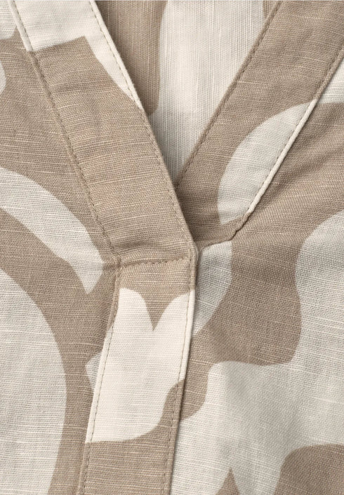 Street One Bluse mit Split Neck aus Leinenmix