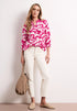 Street One Bluse mit Split Neck aus Leinenmix