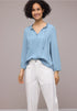 Street One 3/4-Arm Bluse mit Split Neck im Denim-Look