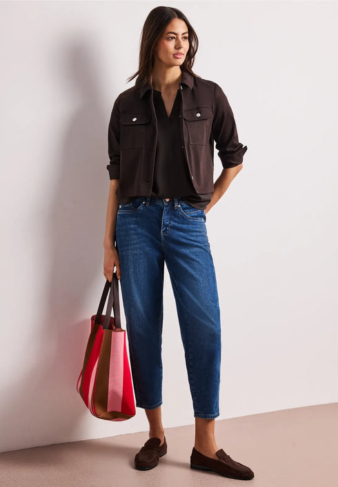 Street One QR Kurzarm Splitneck Bluse mit Turn-Up