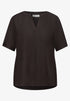 Street One QR Kurzarm Splitneck Bluse mit Turn-Up